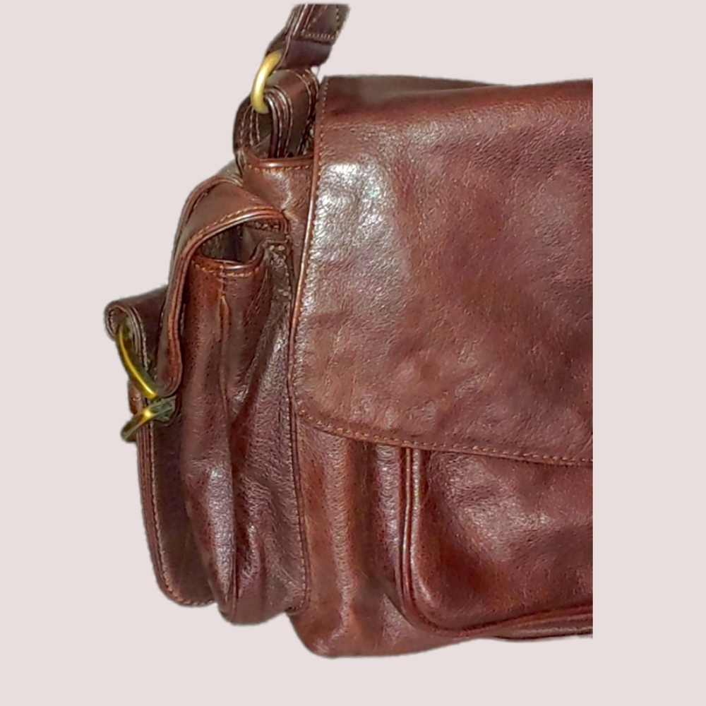 KOOBA Leather Shoulder Bag Supple Dark Brown Gorgeous - Picture 4 of 11